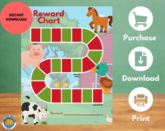 Kids Reward Chart | Printable Behavior Chart | Daily Chore Chart | Kids ...