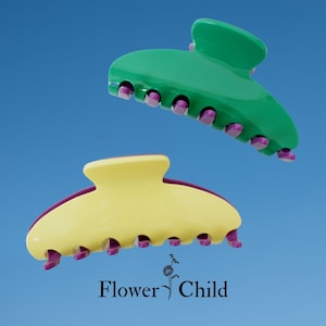 Two-Tone Acrylic Hair Claw Clip, Glossy Acetate Barrette, French Style Accessory, Gift for Her