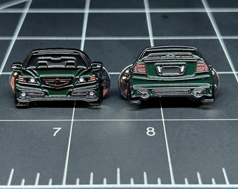 TL Type-S Deep Green Pearl (DGP) voor- en achterkant l 1,0" x 0,63" autopin | Zachte emaille pin | Reversspeld