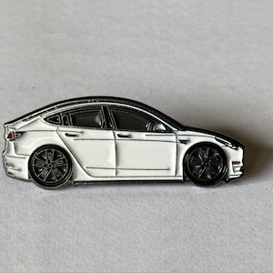 Model 3 &quot;White&quot;  Car Pin | Soft Enamel Pin | Lapel Pin