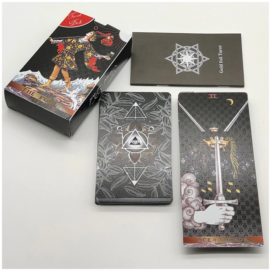 Black Tarot Card Deck Tarot Card Reading Tarot Gift Cards Borderless
