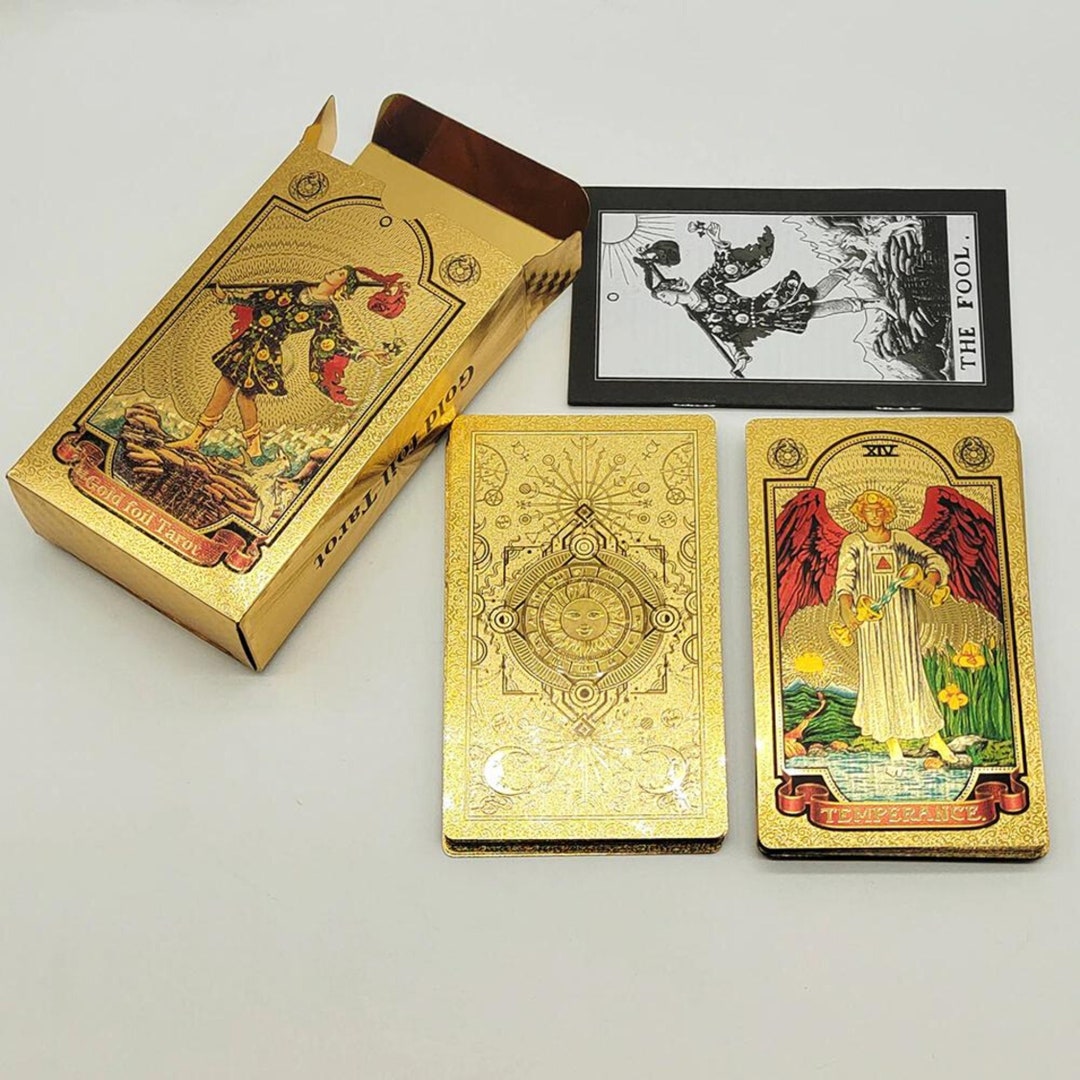 Gold Tarot Cards Gold Tarot Deck Gold Foil Tarot Card Deck Gift for Mom