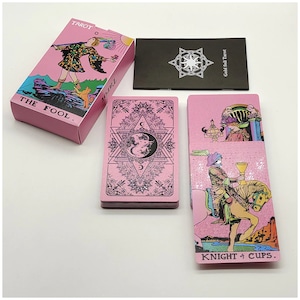  sishui Tarot Cards Deck with Guidebook- Traditional Standard  Tarot Decks, Tarot Cards with Meaning on it, Pink Tarot Cards for  Beginners(4.75 x 2.76) : Toys & Games