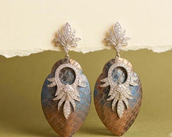 Victorian Art Deco Sterling Silver Dangle Earrings: Vintage Style
