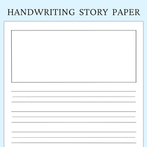 Handwriting Story Practice Paper Printable, Kids Draw Write Sheet, PreSchool Kindergarten Lined Page, Portrait Landscape, DIGITAL DOWNLOAD