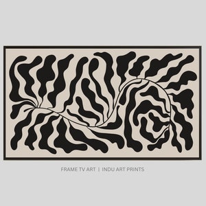 Samsung Frame TV Art, Henri Matisse Sztuka abstrakcyjna, Mid Century Modern, Botaniczny wystrój domu Boho, Czarno-beżowy nadruk, Pobieranie cyfrowe