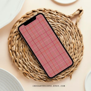 Abstract Phone Wallpaper, iPhone Backgrounds, Minimal Checkered Patterns, Android Lockscreen, Homescreen Design, Modern Aesthetic, Digital