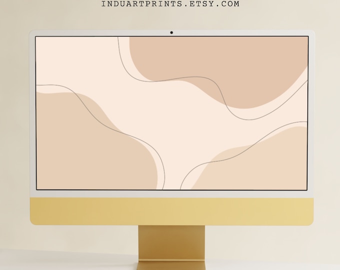 Windows Computer Backroound Boho Aesthetic Desktop Wallpaper, Warm Neutral Boho Background, Minimalist ...