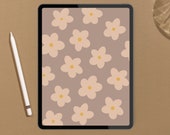 Aesthetic Daisy iPad Wallpaper, Neutral Floral Tablet Backgrounds, Modern Minimal Art, Boho Abstract IPad Pro Lockscreen, Digital Downloads