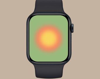 Green Gradient Apple Watch Wallpaper, Colorful Aura Smartwatch Background, Aesthetic Minimal Design, Modern Lockscreen, Cute iwatch face Art