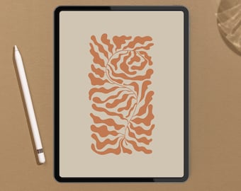Henri Matisse iPad Wallpaper, Neutral Boho Abstract Background, Mid Century Modern Art, Minimalist Tablet Lockscreen, Digital Download