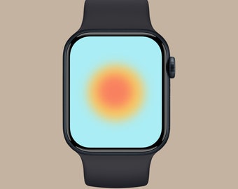 Blue Gradient Apple Watch Wallpaper, Colorful Aura Smartwatch Background, Aesthetic Minimal Design, Modern Lockscreen, Cute iwatch face Art
