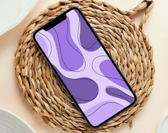 Abstract Purple Phone Wallpaper, iPhone Backgrounds, Lavender Lilac Violet Shades, Android Lockscreen, Trendy Homescreen Patterns, Digital