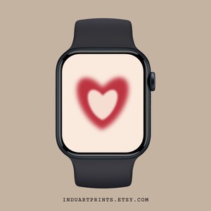 Sfondo per smartwatch con cuore sfumato, sfondi carini per il quadrante dell'Apple Watch, salvaschermo con arte moderna, design estetico per la schermata di blocco, display dell'iWatch
