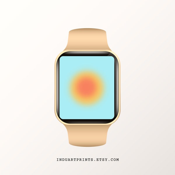 Fond d’écran Apple Watch dégradé bleu, fond de montre intelligente Aura colorée, conception esthétique minimale, écran de verrouillage moderne, art du visage iwatch mignon