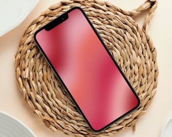 Gradient Phone Wallpapers, Red and Pink iPhone Background, Minimal design, Android Homescreen, Unique Lockscreen Wallpaper, Instant Download