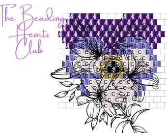 Pansie Miyuki Delica Seed Bead Digital Download Pattern