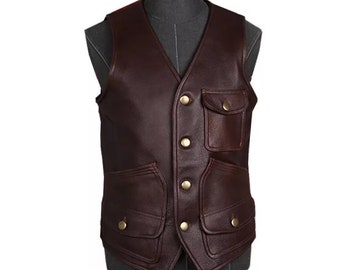 cowhide vest mens