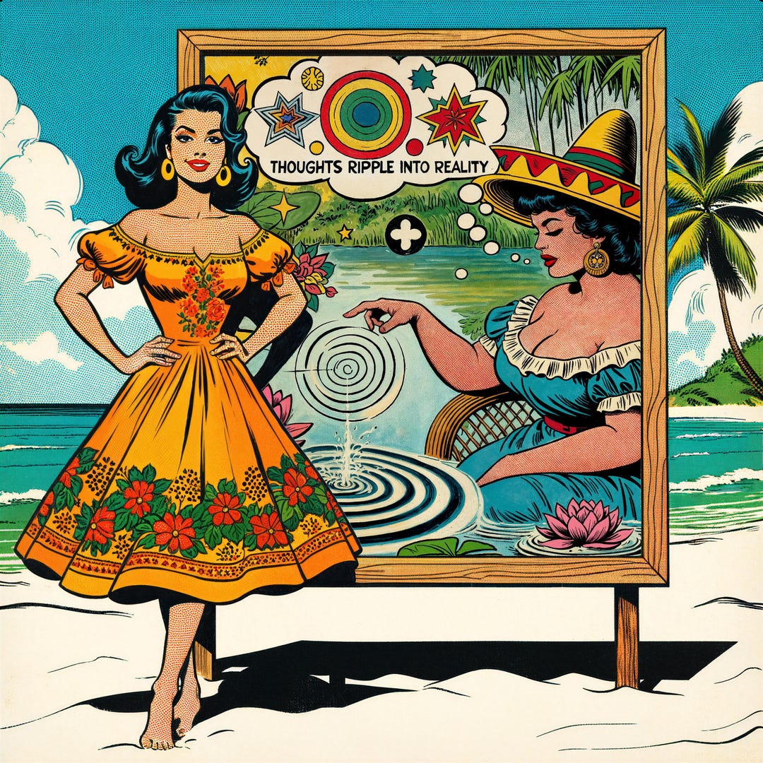 Thoughts Ripple Into Reality - Retro Comic Art Print - Etsy