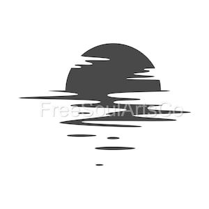 Vagues de l’océan svg. Lever du soleil svg. Coucher de soleil svg. Soleil svg. Océan, Lac, Mer, Soleil, Sentier ensoleillé, Vagues svg. Clipart solaire. Couper le fichier. svg png dxf jpg