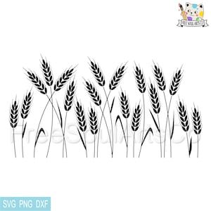 Tarwe Svg, Tarweveld Svg, Fall Harvest Svg, Graan Svg, Tarwe clipart, Cut bestand voor Cricut en Silhouette, svg png dxf