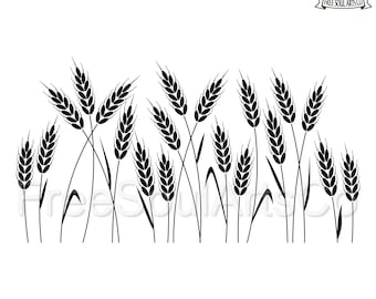 Wheat Svg, Wheat Field Svg, Fall Harvest Svg, Grain Svg, Wheat clipart, Cut file for Cricut and Silhouette, svg png dxf