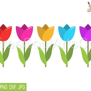Tulip Svg Bundle. Spring Flower Tulip Svg. Tulip Flowers Svg. Floral Svg Png Clipart. Colorful Tulips. Cut files for Cricut, Silhouette.
