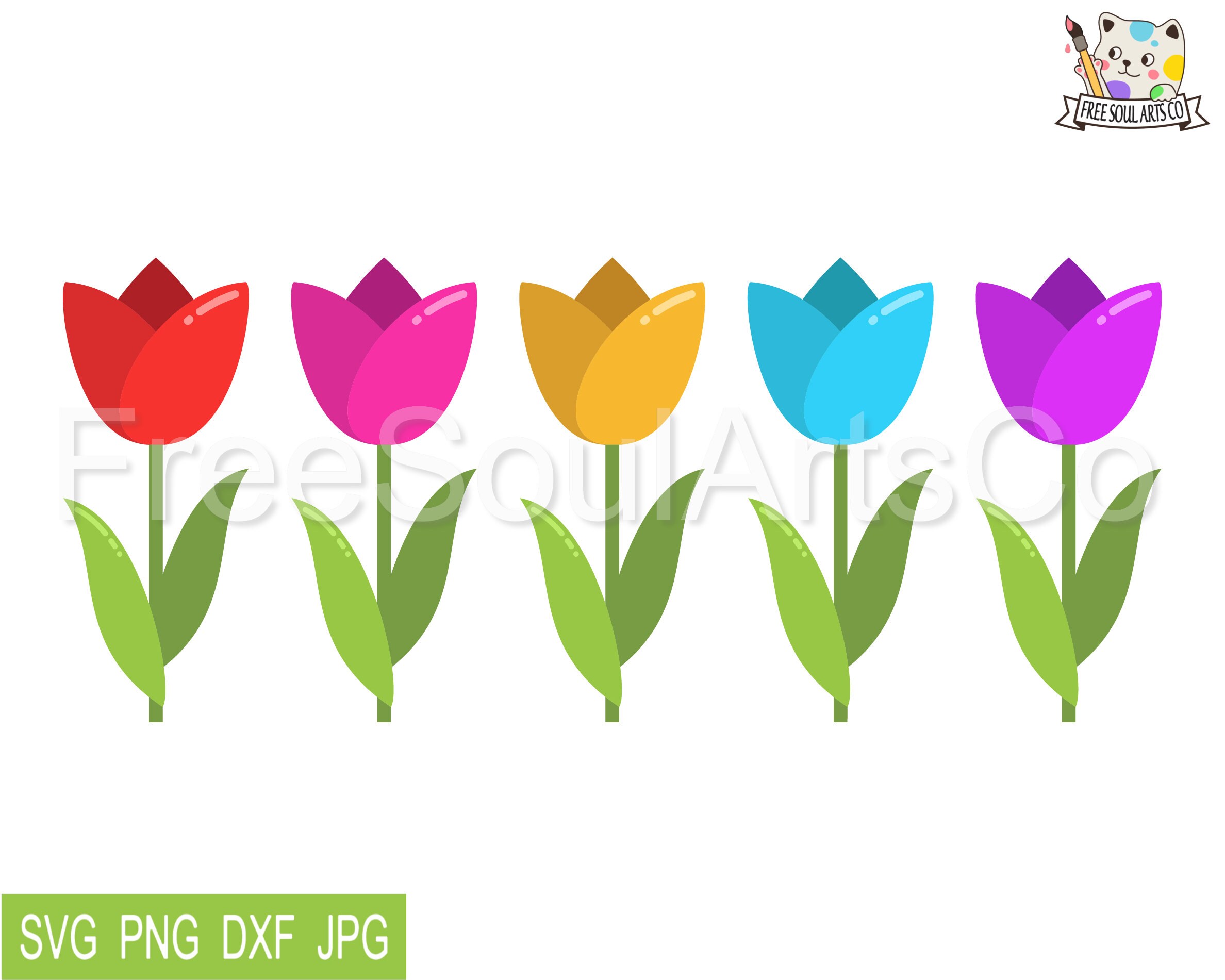 Tulip Svg Bundle. Spring Flower Tulip Svg. Tulip Flowers Svg. Floral ...