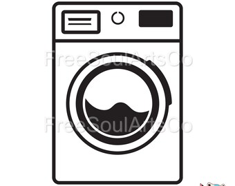 Lavadora SVG. Lavadora Svg. Lavandería SVG. Imágenes prediseñadas de lavadora. Cortar archivos para Cricut, Silhouette. svg pngdxf