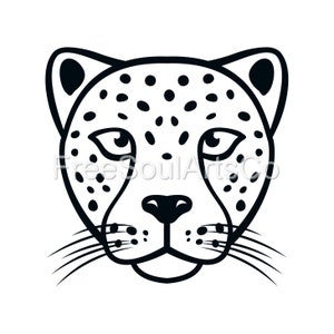 Cheetah Svg. Cheetah hoofd Svg. Cheetah gezicht Svg. Cheetah hoofd clipart. Knip het bestand. Silhouet Cricut. Wilde katten dieren print. SVG PNG DXF jpg