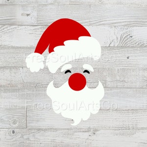 Papai Noel SVg. Cabeça do Papai Noel Svg. Papai Noel SVG. Cara de Papai Noel SVG. Natal SVg. Arquivo de corte Santa Svg para Cricut, Silhouette. Clipart do Papai Noel. SVG png