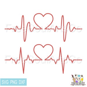Heartbeat Svg. Heart Svg. Love Svg. EKG Svg. Lifeline, Nursing, Doctor, Heartbeat Line, Healthcare, Svg. Cut file for Cricut, Silhouette