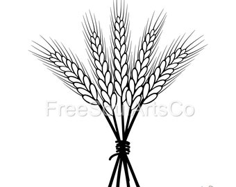 Wheat Svg. Wheat Bunch Svg. Fall Harvest Svg. Grain Svg. Wheat svg png clipart. Cut file for Cricut and Silhouette. svg png dxf
