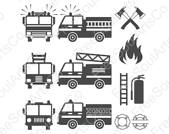 Firetruck Bundle Svg. Fire department Svg. Firefighter Svg. Maltese Cross Svg. Fire Extinguisher Svg. Firetruck Clipart. svg png dxf jpg