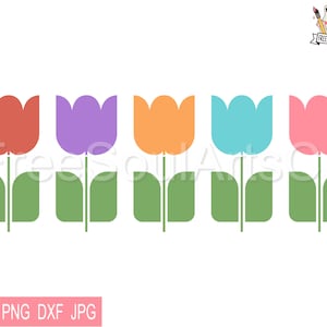 Tulip Svg Bundle. Spring Flower Tulip Svg. Tulip Flowers Svg Png. Floral Svg Clipart. Colorful Tulips Png. Cut files for Cricut, Silhouette.