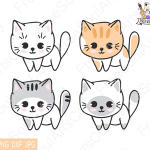 Cat Svg. Kittens Bundle Svg. Cute Cat Svg. Cute Kitten Svg. Kitty Svg. Kawaii Cat Clipart. Kitten Shirt Print. Cut file. svg png dxf jpg