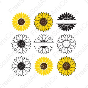 Zonnebloem Svg. Zonnebloem bundel Svg. Zonnebloem Naam Split Monogram Svg. Zonnebloem Gesneden vijlen. Bloem Svg. Zonnebloem clipart, svg png dxf