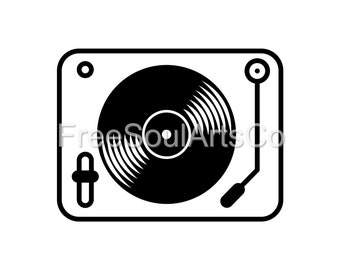 Schallplatten Plattenspieler Svg. Schallplattenspieler Svg. Retro Musik Plattenspieler Clipart. Plattenspieler Cricut Silhouette Schnittdatei. Jpg