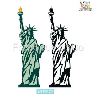 Statua della Libertà Svg. Statua della Libertà Png. Simbolo di New York. Simbolo dell'America. Silhouette della Statua della Libertà. File di taglio svg png dxf