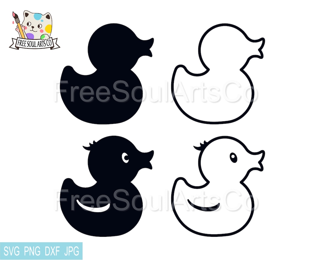 Duck Svg. Rubber Duck Svg. Duck Silhouette, Outline Svg. Bath Duck Svg