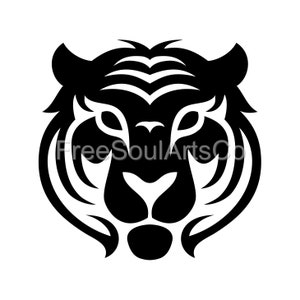Tiger Svg. Tiger head Svg. Tiger face Svg. Tiger head clipart. Cut file. Silhouette Cricut. Wild cat animal print. svg png dxf jpg