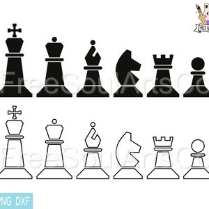 Chess Pieces Svg. Chess Svg. Chess Set Svg. Chess Outline, Silhouette. Chess Game Svg. Chess Clipart. Cut files. svg png dxf