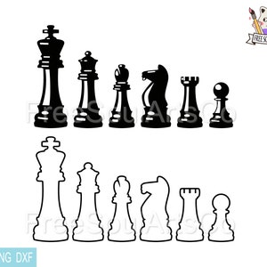 Chess Svg. Chess Pieces Svg. Chess Set Svg. Chess Outline, Silhouette. Chess Game Svg. Chess Clipart. Cut files. svg png dxf