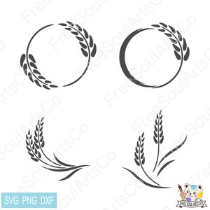 Trigo SVG. Paquete de trigo svg. Corona de trigo SVG. Cosecha de Otoño Svg. Grano SVG. Imágenes prediseñadas de trigo. Archivo de corte para Cricut y Silhouette. svg pngdxf