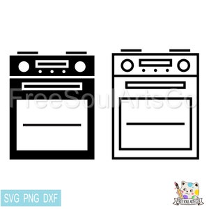 Stufa e forno Svg. Fornello Elettrico Svg. Elettrodomestico da cucina. Cucinare Svg. Clipart di cucina. Taglia file per Cricut, Silhouette. pngdxf