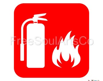 Fire Extinguisher Sign Svg. Fire Svg. Firefighter Svg. Fire, Flame Logo. Fire Extinguisher Clipart. Cut file for Cricut, Silhouette. svg png
