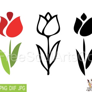 Tulip Svg Bundle. Spring Flower Tulip Svg. Tulip Flowers Svg. Floral Svg Png Clipart. Tulip Outline, Silhouette. Cut files for Cricut