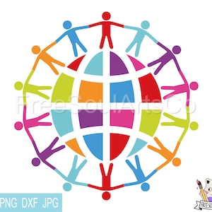 Mensen over de hele wereld Svg. Vrede vriendschap Svg. Kinderen van de aarde. Aardbol Svg. Aardbol clipart. Bestand knippen. svg-png-dxf-jpg