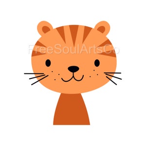 Tiger Svg. Cute Tiger Svg. Cute Baby Tiger Svg. Tiger Gesicht Svg. Tiger Clipart. Tiger Shirt Print. Plotterdatei für Cricut, Silhouette. svg png