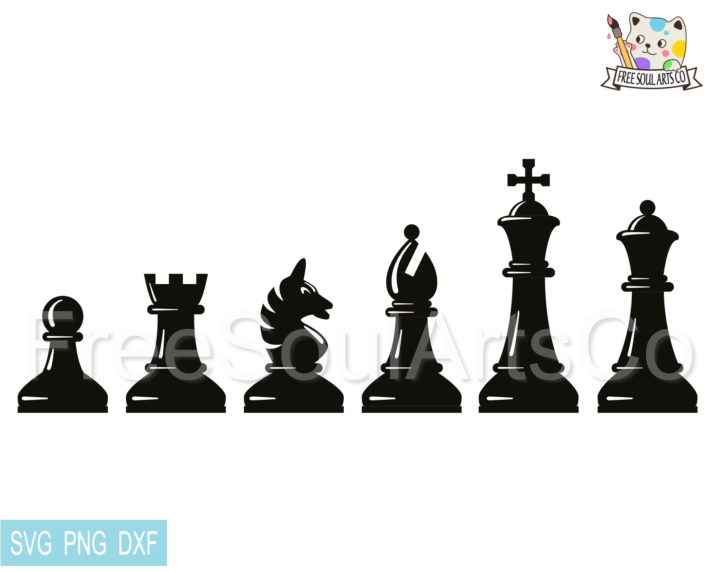 Checkmate King and Queen Chess Pieces Svg Dxf Png Chess Svg 